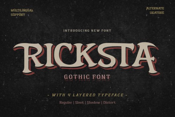 Ricksta Font Review: A Sharp Gothic Typeface for Bold Brands