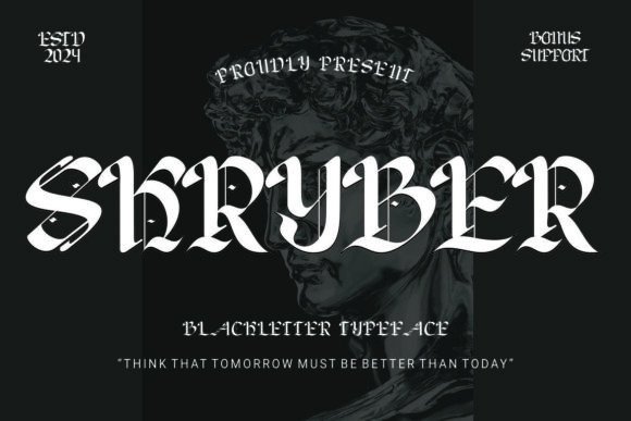 Skryber Typeface: A Bold Blackletter for Editorial Impact