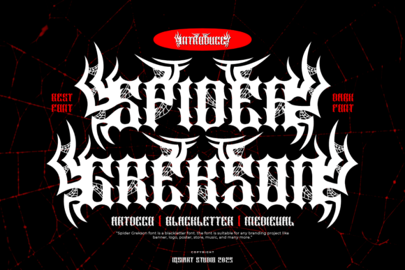 Spider Grekson: A Haunting Blackletter Font for Makers